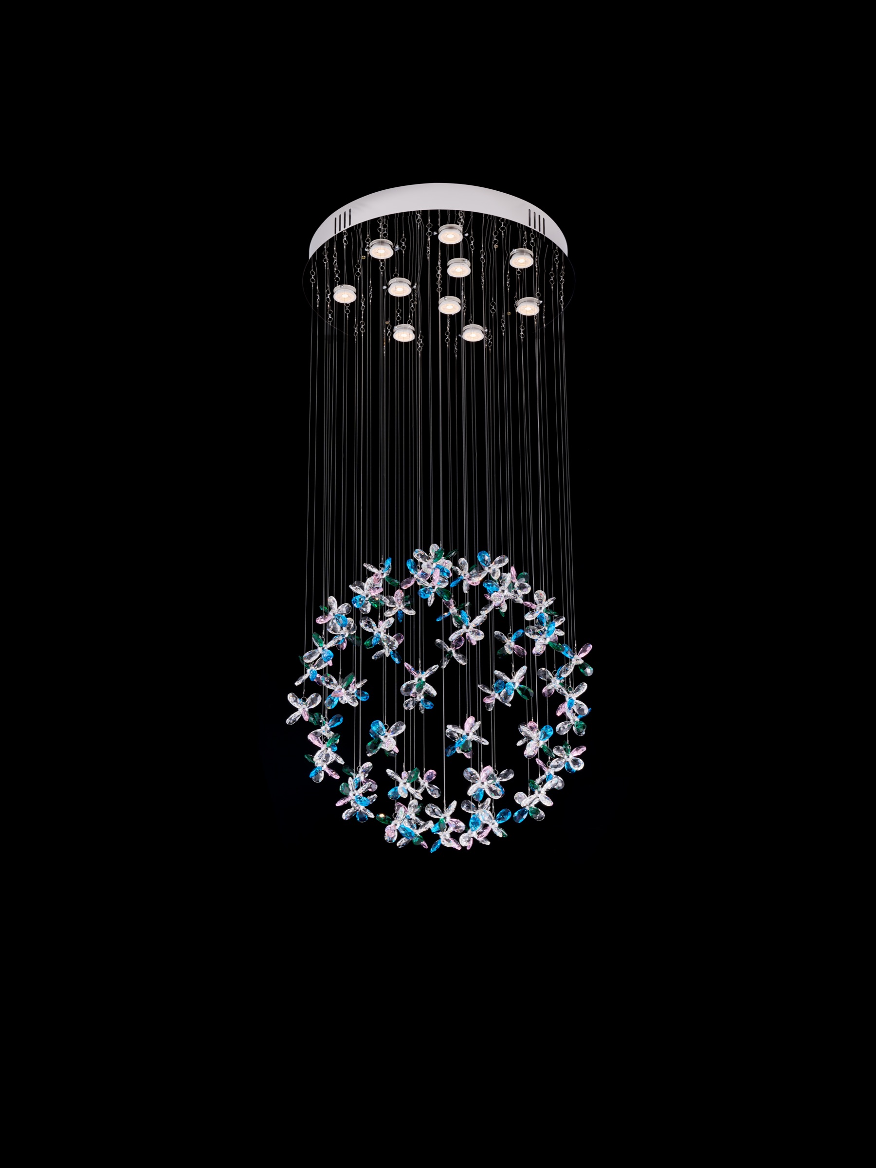 Modern flower crystal chandelier, 600 mm